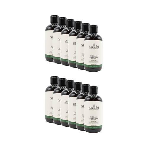 12PK Sukin Micellar Cleansing Water Makeup Remover Paraben Free Skincare 250ml