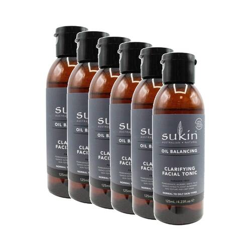 6PK Sukin Oil Balancing Clarifying Facial Tonic Paraben Free Skincare 125ml
