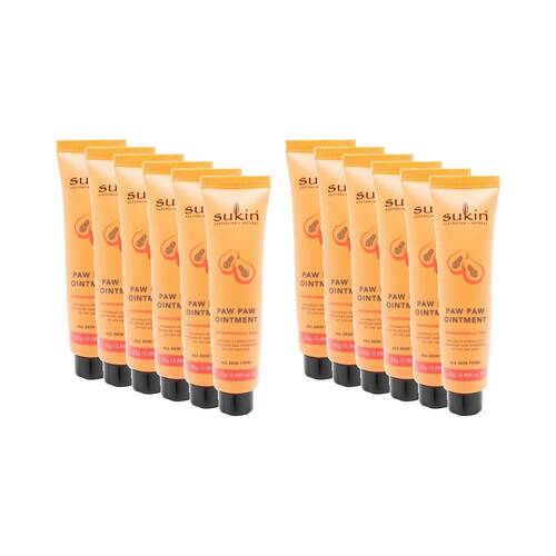 12PK Sukin Paw-Paw Ointment Natural Petrochemical Free For All Skin Types 25g
