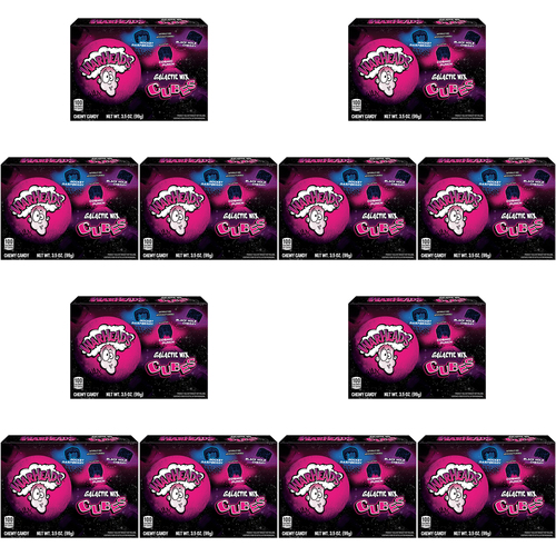 12PK Warheads Galactic Mix Cubes Chewy Candy 99g Theater Box