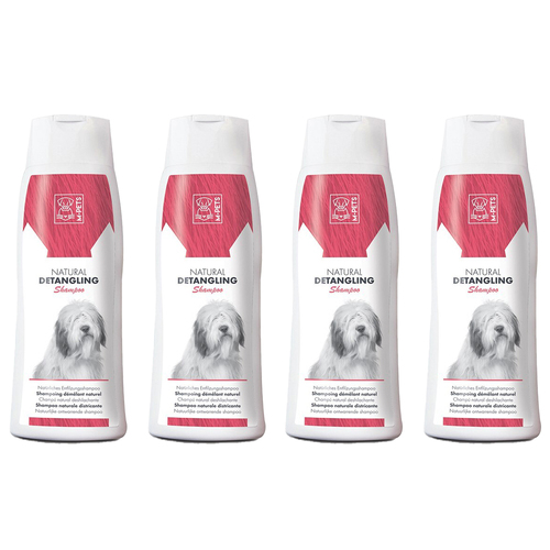 4PK M-Pets 250ml Natural Detangling Dogs/Puppy Shampoo Bath/Grooming Pet Hygiene