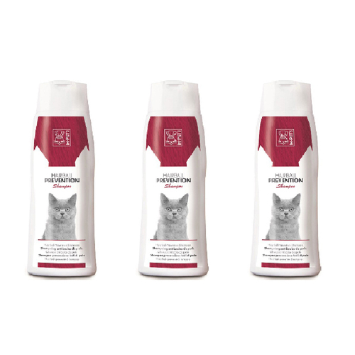 3x M-Pets Hairball Prevention Cat/Kitten Pet Grooming Shampoo 