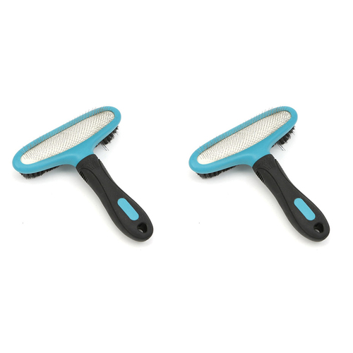 2x M-Pets 15x17cm Double Sided Slicker Brush Cat/Kitten Dog Pet Comb