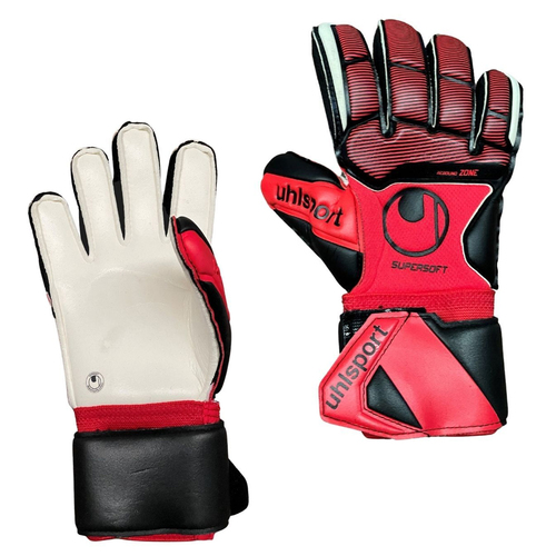 Uhlsport Pure Force Supersoft Classic Cut Red/ Black Size 7 Soccer Gloves