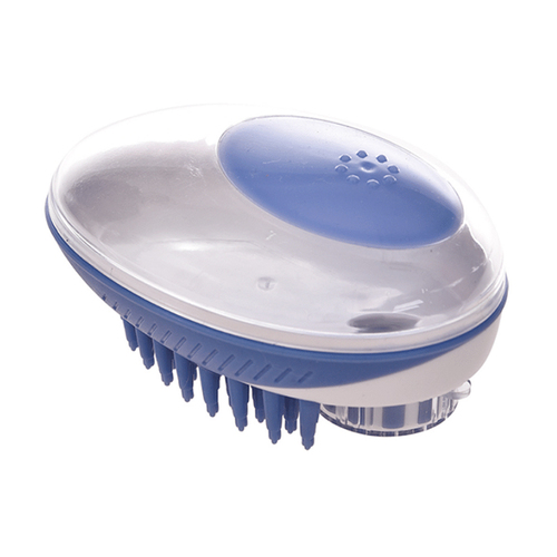 M-Pets Rubeaz 2 In 1 Soap Dispenser & Massage Pet Brush Blue