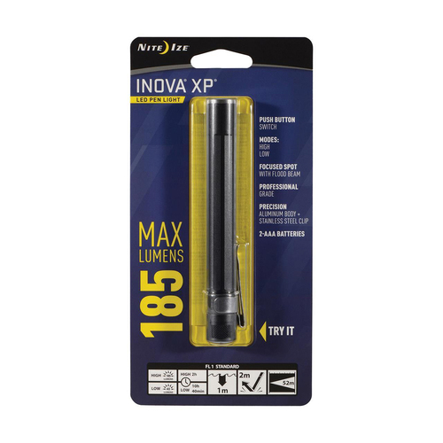 Nite Ize XP 12cm Aluminium 144lm LED Pen Light Pocket Flashlight - Black