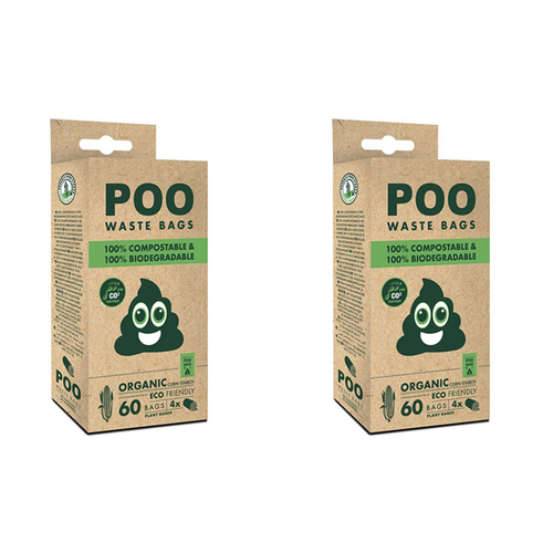2PK 60PK M-Pets Poo Dog/Puppy Pet Compostable/Biodegradable Waste Bags Container