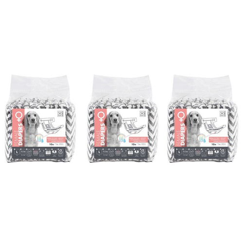 3x 10pc M-Pets Female Dog/Puppy Pet Diapers Breathable Large w/ Witness Indicator