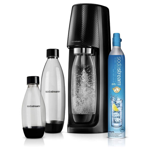 SodaStream Spirit Mega Pack 60L Sparkling Water/Soda Maker Black