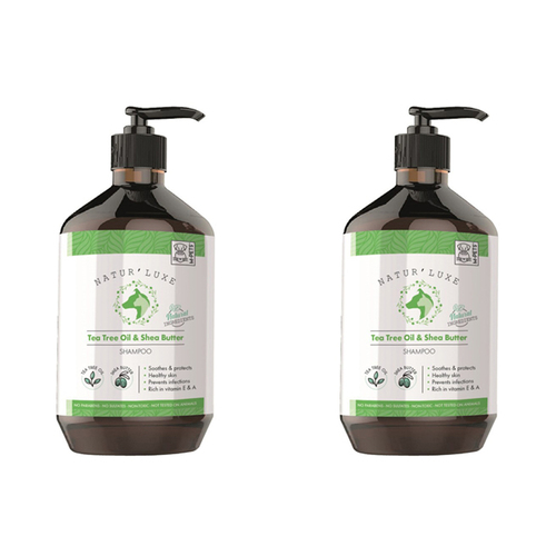 2PK M-Pets 500ml Natur'Luxe Tea Tree Oil & Shea Butter Dog Shampoo Pet Grooming