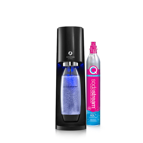 SodaStream E-Terra Automatic Sparkling Water Maker w/ Cylinder & Bottle BLK