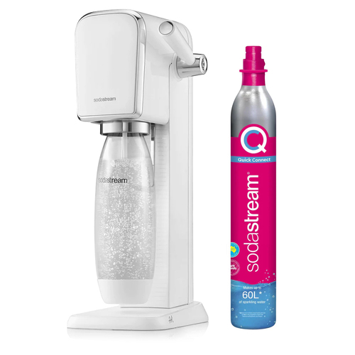 SodaStream Art Sparkling Water Soda Maker White 60L w/1L Plastic Bottle