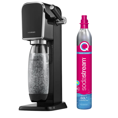 SodaStream Art Sparkling Water Soda Maker Black 60L w/1L Plastic Bottle
