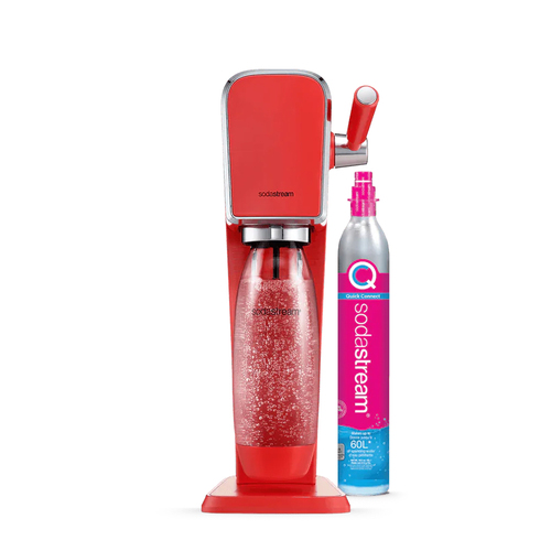 SodaStream Art Sparkling Water Maker w/60L Cylinder & 1L Bottle Mandarin Red