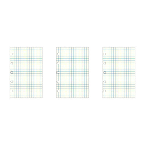 3x 60pc Filofax Pocket Notebook Paper Refill Pastel Squared