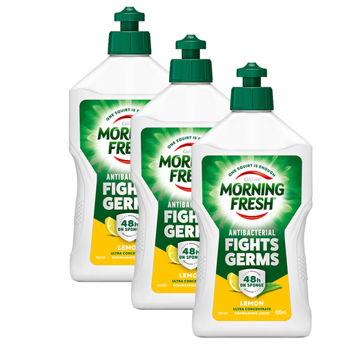 3x Morning Fresh 400ml Dishwashing Liquid Antibacterial Ultra Concentrate Lemon