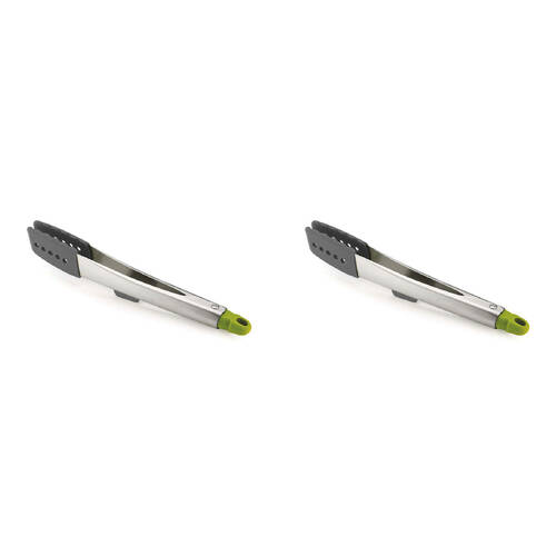 2PK Joseph & Joseph Elevate 30.5cm Stainless Steel Tongs - Grey/Green