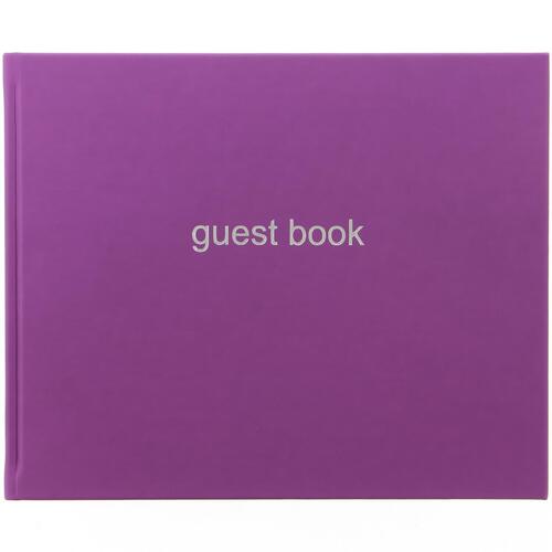 Letts Dazzle Quarto Lined Guest Book Landscape Purple Home Stationery