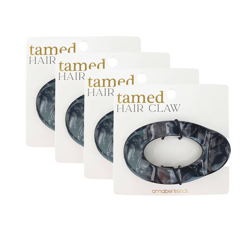 4PK Annabel Trends Tamed Flat Hair Claw Women's Accessory 9x5x2.5cm Black