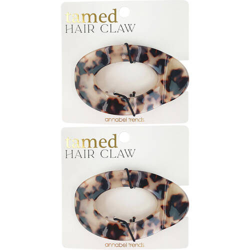 2PK Annabel Trends Tamed Flat Hair Claw Women's Accessory 9x5x2.5cm Totre Light