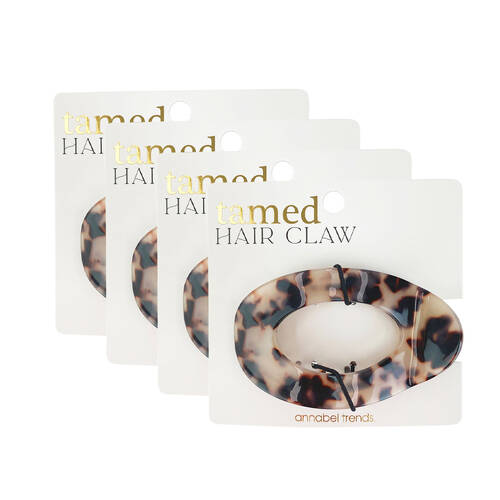 4PK Annabel Trends Tamed Flat Hair Claw Women's Accessory 9x5x2.5cm Totre Light