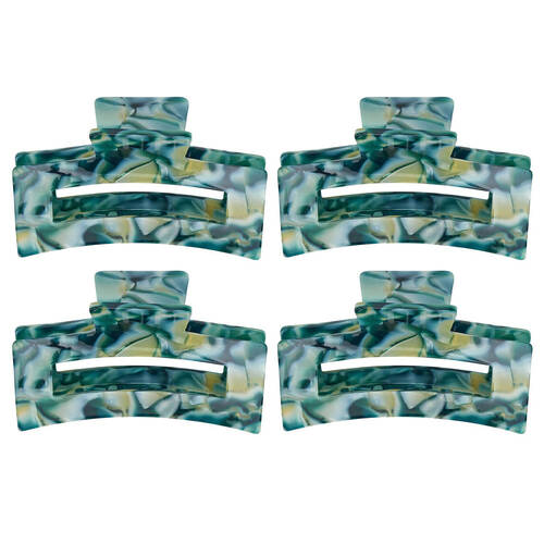 4PK Annabel Trends Tamed Hair Claw Women's Accessory 8.5cm - Malachite