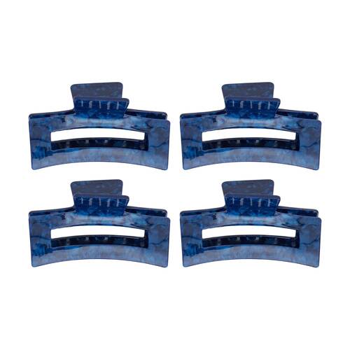 4PK Annabel Trends Tamed Hair Claw Women's Accessory 8.5x4cm Navy