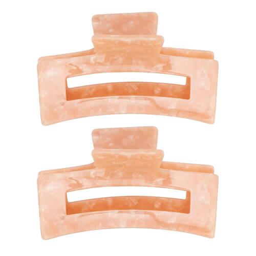 2PK Annabel Trends Tamed Hair Claw Women's Accessory 8.5cm - Pink Pearl
