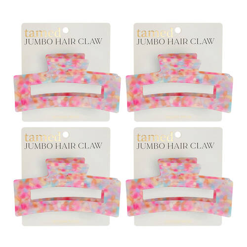 4PK Annabel Trends Tamed Hair Claw Jumbo Womens Accessory 12cm Unicorn Confetti