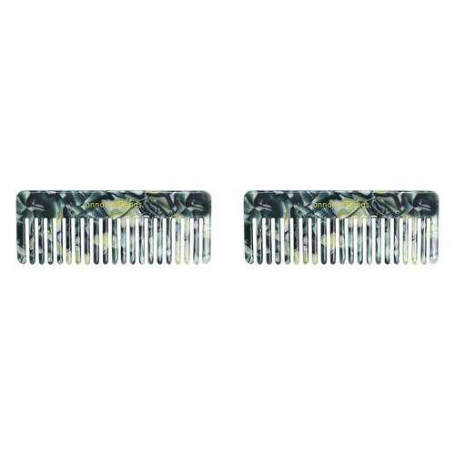 2PK Annabel Trends Tamed Hair Comb Rectangle 15cm - Malachite