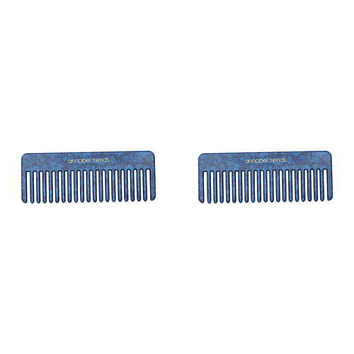 2PK Annabel Trends Tamed Hair Comb Rectangle 15cm - Navy