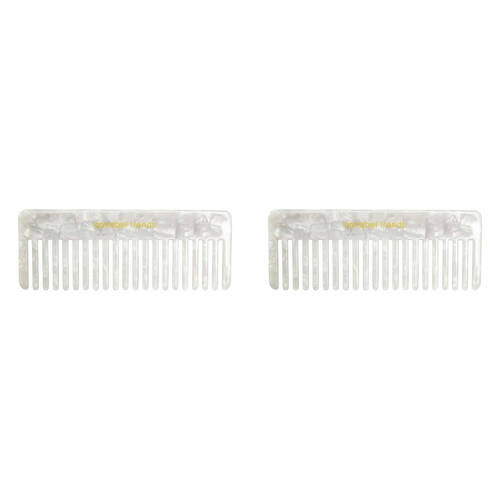 2PK Annabel Trends Tamed Hair Comb Rectangle 15cm - Pearl