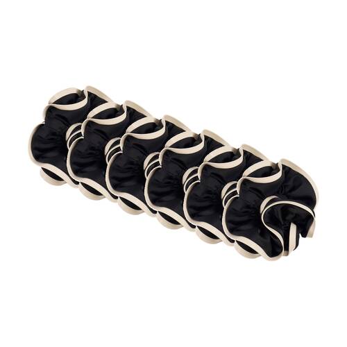 6PK Annabel Trends Tamed Double Scrunchie Women's Hair Accessory 18.5cm Black