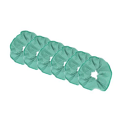 6PK Annabel Trends Tamed Scrunchie Women's Hair Accessory 22.5cm Green Gingham