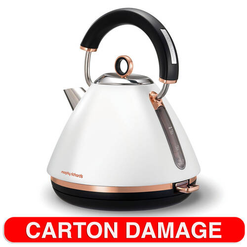 Morphy Richards 1.5L White Accents Pyramid Kettle - CARTON DAMAGE