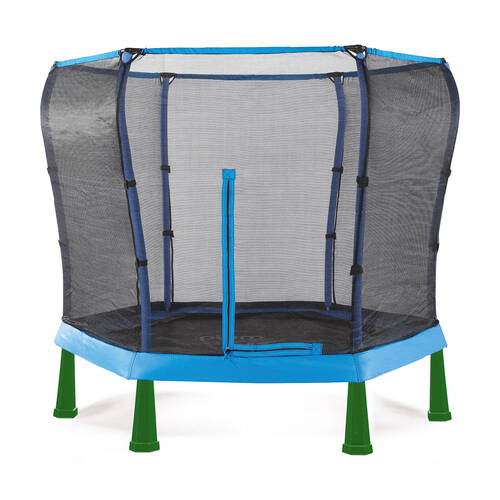 Plum Play 7ft Kids Junior Trampoline Springless with Enclosure Blue 3-7Y+