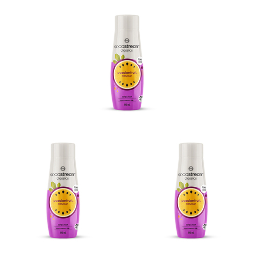 3PK SodaStream Classics Fruits Soda Mix Passionfruit 440ml