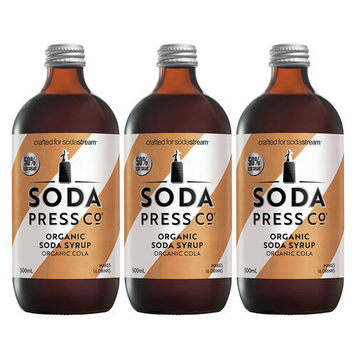 3PK Soda Press Co Organic Soda Syrup 500ml - Organic Cola