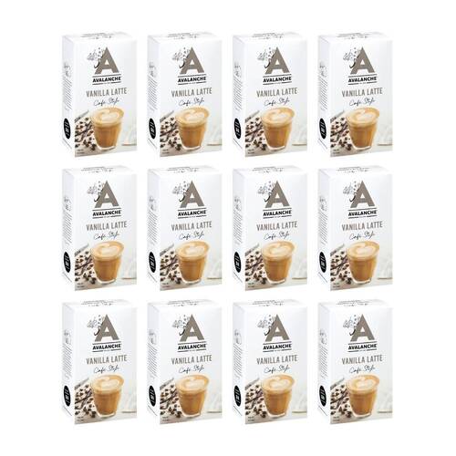 12x 10pc Avalanche Vanilla Latte Cafe Style Instant Coffee 160g Powdered Drink