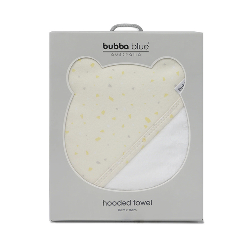 Bubba Blue Everyday Essentials Hooded Towel Terrazzo Wheat 75x75cm