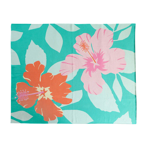Annabel Trends Cotton Knit Throw 125x150cm - Hibiscus
