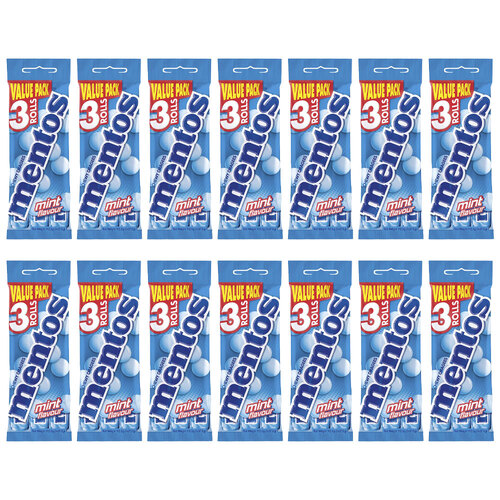 42pc Mentos Classic Mint Flavour Chewy Dragees Candy Roll 29g