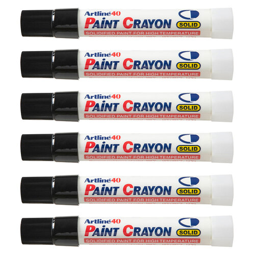 12PK Artline 40 Permanent Paint Crayon High Temperature - Black