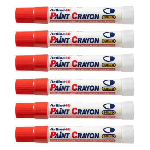 12PK Artline 40 Permanent Paint Crayon High Temperature - Red