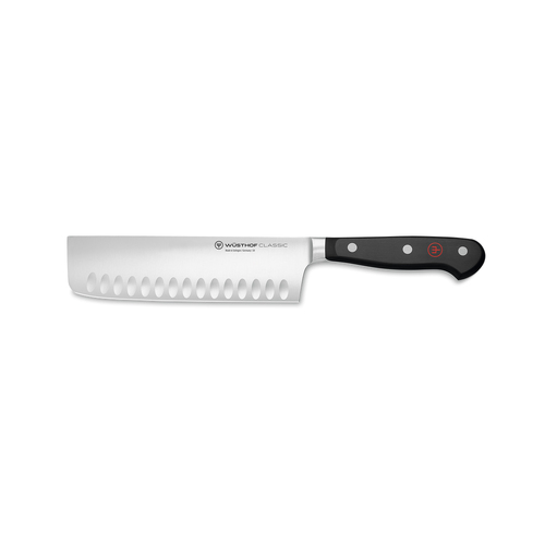 Wusthof Classic Nakiri Knife w/ Dimpled Edge 17cm Blade - Black