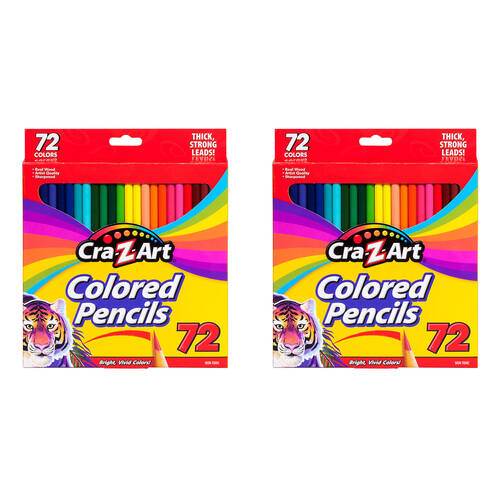 2x 72pc Cra-Z-Art Stationery Kids Drawing Pencils Pack 3y+ Multi Colours