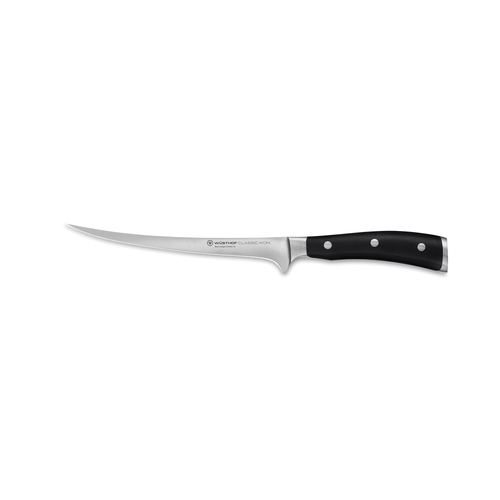 Wusthof Classic Ikon Stainless Steel Fillet Knife 18cm Blade Black