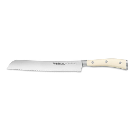 Wusthof Classic Ikon Stainless Steel Bread Knife Serrated 23cm Blade Creme