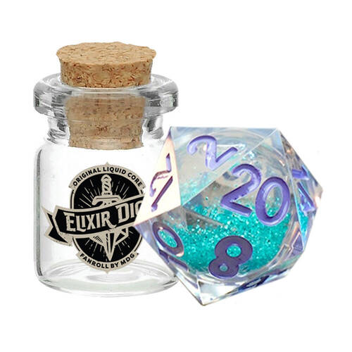 Fanroll by Metallic Individual D20 Elixir Liquid Core RPG Tabletop Dice - Disco Vibes