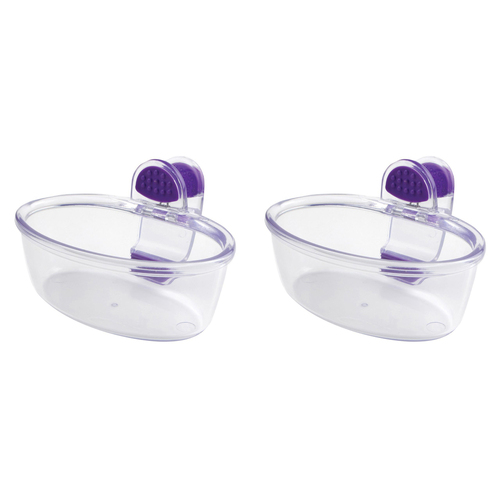 2PK Dexas KlipKup 11cm Plastic 1-Cup Serving Dip Container - Clear Purple